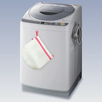 おしゃれ着ネット フック付　ギンガムレッド 1セット（3個）