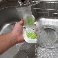 キッチンブラシ 開いてはさめる パクッとブラシ 挟んで洗える キッチン用ブラシ たわし 1個 ファイン