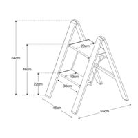 無印良品 アルミ 踏み台 ２段 ダークグレー 約幅４６×奥行５５×高さ６４ｃｍ 良品計画