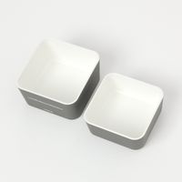 2段スクエアランチボックス ダークグレー LAKOLE/ラコレ