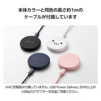 ワイヤレス充電器 Qi認証 12W/10W/7.5W/5W 卓上 充電器 薄型 ネイビー W-QA28NV エレコム 1個（直送品）