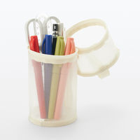 無印良品 ナイロンメッシュ縦でも横でも使えるペンケース 約直径７５×高さ１７７ｍｍ アイボリー 良品計画