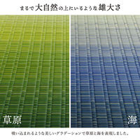 イケヒコ 大自然 花ござ 江戸間4.5畳 2610×2610mm 海 1080330040502 1枚（直送品）