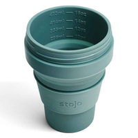 stojo タンブラー BIGGIE 470ml 持ち運び 蓋付き ストロー付き 折りたためる EUCALYPTUS 422673 1個（直送品）
