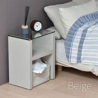 【軒先渡し】B.Bファニシング Noko ナイトテーブル 幅380×奥行260×高さ485mm ベージュ NKST0263MOBEG 1台（直送品）