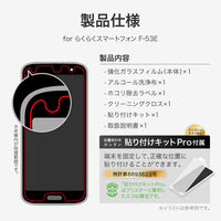 らくらくスマートフォン F-53E ガラスフィルム スタンダードサイズ 高感度0.2mm ブルーライトカット（直送品）