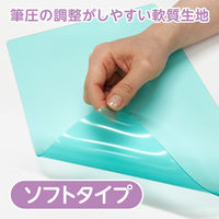 共栄プラスチック 軟質 下敷き 透明カラーのしっかりシタ字キ A4 青りんご TCS-A4-AO 1セット(1枚×5)（直送品）