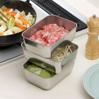 下村企販 角型バット&ザル9個セット シリコンフタ付き ステンレス製 日本製 420323 1個（直送品）