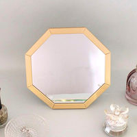 パラデック スタンド&ウォールミラー 八角形ミラー SSサイズ 15×15cm オクタム ゴールド 450685 1個（直送品）