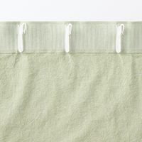 無印良品 綿洗いざらし平織ノンプリーツカーテン 幅１００×丈１０５ｃｍ用 グリーン 1セット（1枚×2） 良品計画
