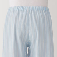 【メンズ】無印良品 紳士 脇に縫い目のない 二重ガーゼ長袖パジャマ 紳士ＸＬ ライトブルーストライプ 良品計画