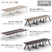 スマイル LASH デスク 3連 幅3600×奥行1200×高さ720mm ダークアッシュ×ホワイト 1台（取寄品）