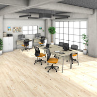 アスクル マルチワークデスク 幅1200×奥行600×高さ720mm ライトウッド/グレージュ 引出付 1台(2梱包) オリジナル