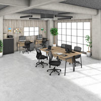 アスクル マルチワークデスク 幅1200×奥行600×高さ720mm ダークウッド/ブラック 引出付 1台(2梱包) オリジナル