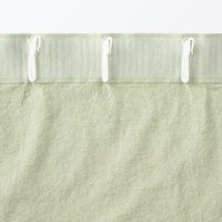 無印良品 綿洗いざらし平織ノンプリーツカーテン 幅１００×丈１３５ｃｍ用 グリーン 1セット（1枚×2） 良品計画