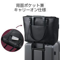 トートバッグ 合皮 スマホポケット 14.0inch 15L ブラック BM-TBSLH01BK エレコム 1個（直送品）
