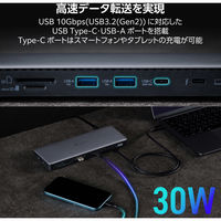 ドッキングステーション タイプC ハブ 14in1 Thunderbolt4対応 USBハブ DST-W13 エレコム 1個（直送品）