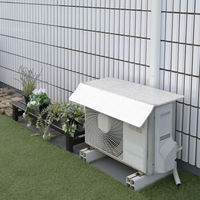 ユーザー 瞬間設置エアコンガード ひさし付き 室外機用カバー マグネット式 フリーカット YMAG-8352H 1個