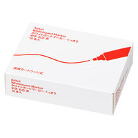 アスクル　ホワイトボードマーカーくっきり　中字丸芯 赤 直液カートリッジ式  AS-WBKMM-02 1セット（30本：10本入×3箱） オリジナル