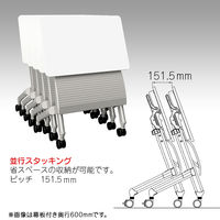 TOKIO 平行フォールディングテーブル2 幕板無し 幅1800×奥行600×高さ720mm ダーク 1台（2梱包）