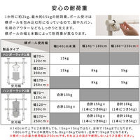 ホームテイスト つっぱりハンガーラック 2段 幅250cm ホワイト SH-29-TTHL-2 1個（直送品）