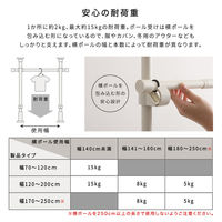 ホームテイスト つっぱりハンガーラック １段 幅200cm ブラック SH-29-TTHM-1 1個（直送品）