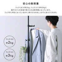 ホームテイスト つっぱりポールハンガー フック大小2個セット ブラック SH-29-TTN2 1台（直送品）