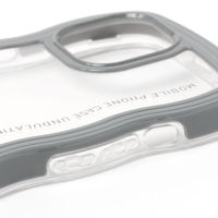 【LAKOLE/ラコレ】 ウェーブデザインiPhoneケース【iPhone13/14】 ブルー（わけあり品）