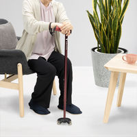 竹虎 バンブーステッキワイド多点杖 ブラック 104880 1本