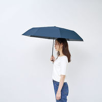 コジット 折り畳み傘 晴雨兼用 3段 大きめ ネイビー 4969133921834 1本　紫外線、近赤外線99.9%カット