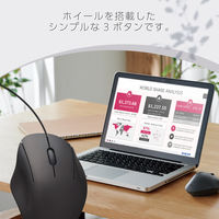 マウス 有線 静音マウス 3ボタン Mサイズ 黒 M-SH10UBSKBK エレコム 1個
