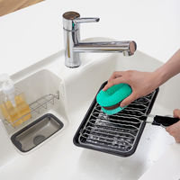 ため洗いに便利 水に浮くたわし 型崩れしにくい 持ちやすいベルト付き グリーン 1セット（1個×5）東和産業