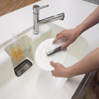 キッチンスポンジ Ag+ 銀抗菌 ソフトスポンジ スリム＆ロング コップの底が洗いやすい 日本製 1個 東和産業