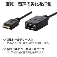 HDMI変換ケーブル mini 20cm スーパースリム ブラック ECAD-HDACSS2BK エレコム 1個