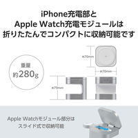 マグネットQi2規格対応ワイヤレス充電器 3in1 Apple正規認証 スタンド型 シルバー エレコム EC-MS09SV 1個（直送品）