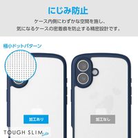 iPhone 16 Plus ケース ハイブリッド 衝撃吸収 軽量 ネイビー PM-A24BTSLFCKNV エレコム 1個（直送品）