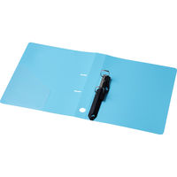 【旧品】アスクル　Ｄ型ツイストリングファイル　A4タテ　2穴　背幅36mm　ライトブルー　30冊 オリジナル