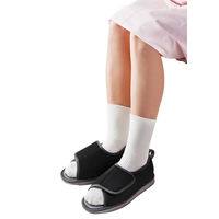 竹虎 転倒予防シューズつま先なし ブラック S 091292 1足