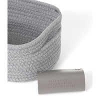 ロープ&フェイクレザーバスケット(M) グレー LAKOLE/ラコレ