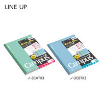 コクヨ キャンパスノート（ドット入り罫線・カラー表紙） セミB5 A罫 ノー3CATX3 1セット（1パック（3色入）×3）