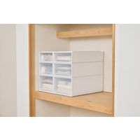 【引き出し収納】　天馬　フィッツケース 74ー44M　ホワイト/クリア　幅44.0×奥行74.0×高さ23.0cm　1セット（1個×3）