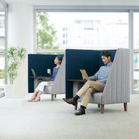 【組立設置込】コクヨ インターバル ブースソファ 幅1000mm ナチュラル×ライトグレー×ディムグレー 1台（直送品）