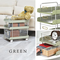 【軒先渡し】B.Bファニシング フェミニワゴン 3段 幅320×奥行370×高さ400mm グリーン 1台（直送品）