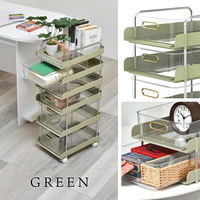 【軒先渡し】B.Bファニシング フェミニワゴン 6段 幅320×奥行370×高さ760mm グリーン 1台（直送品）