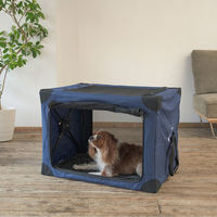 シンセーインターナショナル ペットキャリー 折りたたみ 簡単 ペットクレートワンタッチ S バッグ ネイビー 439246 1個（直送品）