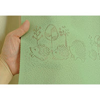 加栄レース のれん ハリネズミ柄 85×150cm 防炎 日本製 グリーン 469332 1個（直送品）