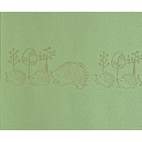 加栄レース のれん ハリネズミ柄 85×170cm 防炎 日本製 グリーン 469333 1個（直送品）