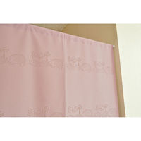 加栄レース のれん ハリネズミ柄 85×150cm 防炎 日本製 ピンク 469335 1個（直送品）