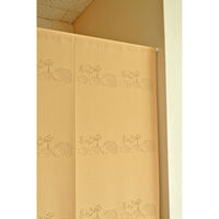 加栄レース のれん ハリネズミ柄 85×170cm 防炎 日本製 ベージュ 469339 1個（直送品）