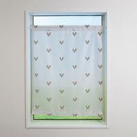 加栄レース レースカーテン 小窓 ハート柄 70×90cm UVカット ミラーレース グレージュ 469411 1個（直送品）